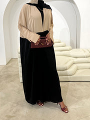 Cream Two-Tone Abaya