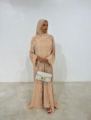Apricot Lace Abaya