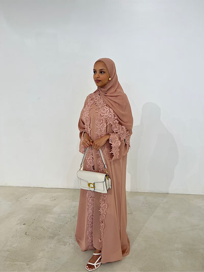 Blush Lace Abaya