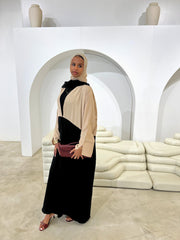 Cream Two-Tone Abaya